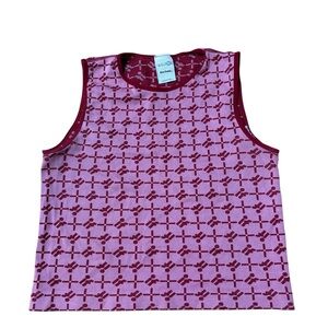 Iets Frans Patterned Sleeveless Top Size Large